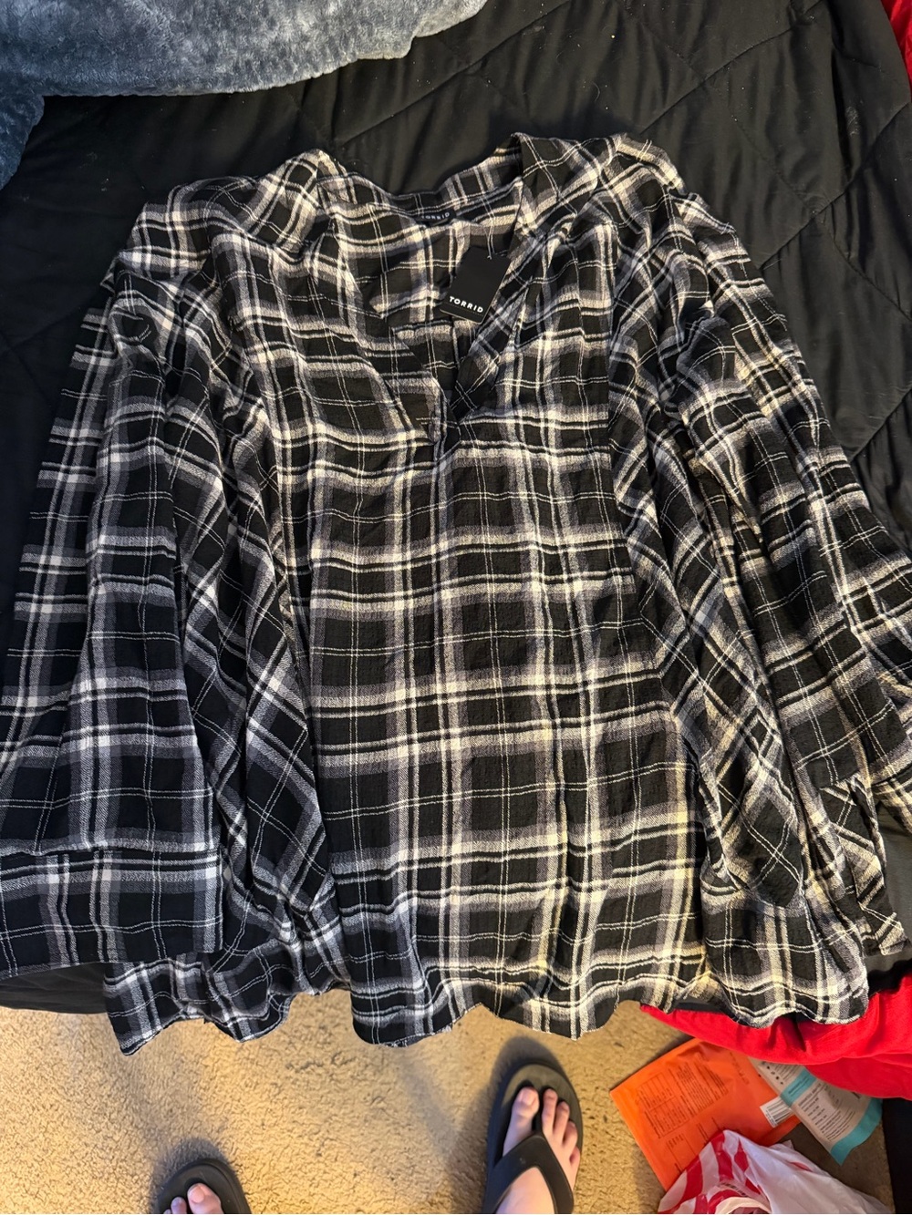 torrid Black and White Plaid top